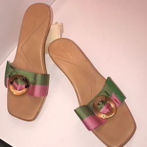Kate Spade Pink / Green Ribbon Sandals